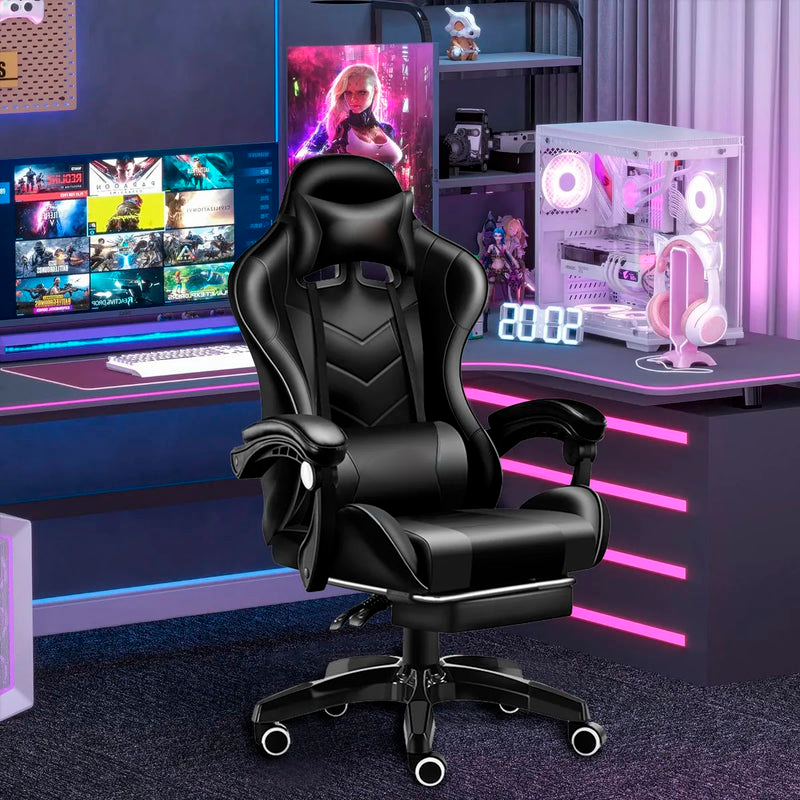 Silla Gamer Ergonómica Presidencial Reclinable Con Reposapiés Videojuego Pc Profesional