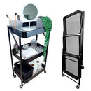 Carrito Organizador Plegable Multiuso con Ruedas – Estante Metálico Negro (ENVÍO GRATIS)