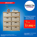 Organizador Canastero Con 8 Cajones De Mimbre y Zuncho