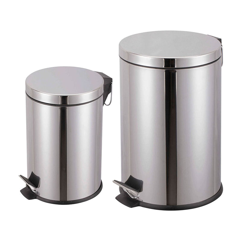 Basurero a Pedal Set 11.2 Lts + 2.8 Lts Metálico Gris Cotidiana