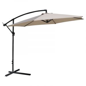 Sombrilla colgante para patio redonda 300x300x250 cm beige