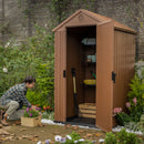 Bodega de Jardín Resina Marrón Mate 125x205 Cm