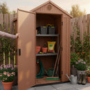 Bodega de Jardín Resina Marrón Mate 125x205 Cm