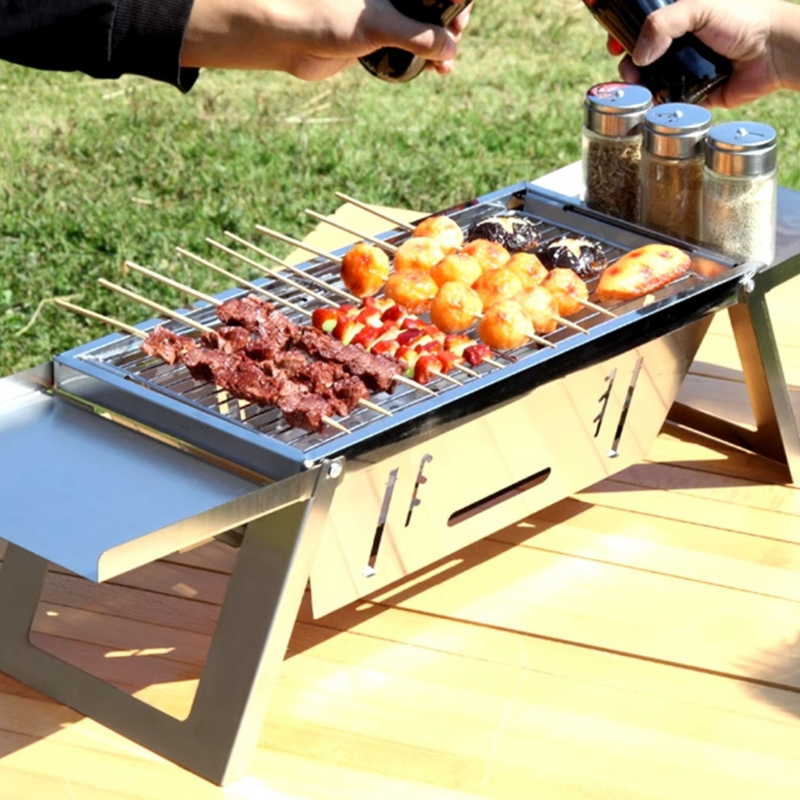 Parrilla Portátil Plegable de Acero Inoxidable (ENVÍO GRATIS)
