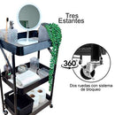 Carrito Organizador Plegable Multiuso con Ruedas – Estante Metálico Negro (ENVÍO GRATIS)