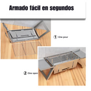 Parrilla Portátil Plegable de Acero Inoxidable (ENVÍO GRATIS)