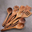 Set de Utensilios de Cocina 9 Piezas con Mango de Madera – Antiadherente y Resistente (ENVÍO GRATIS)