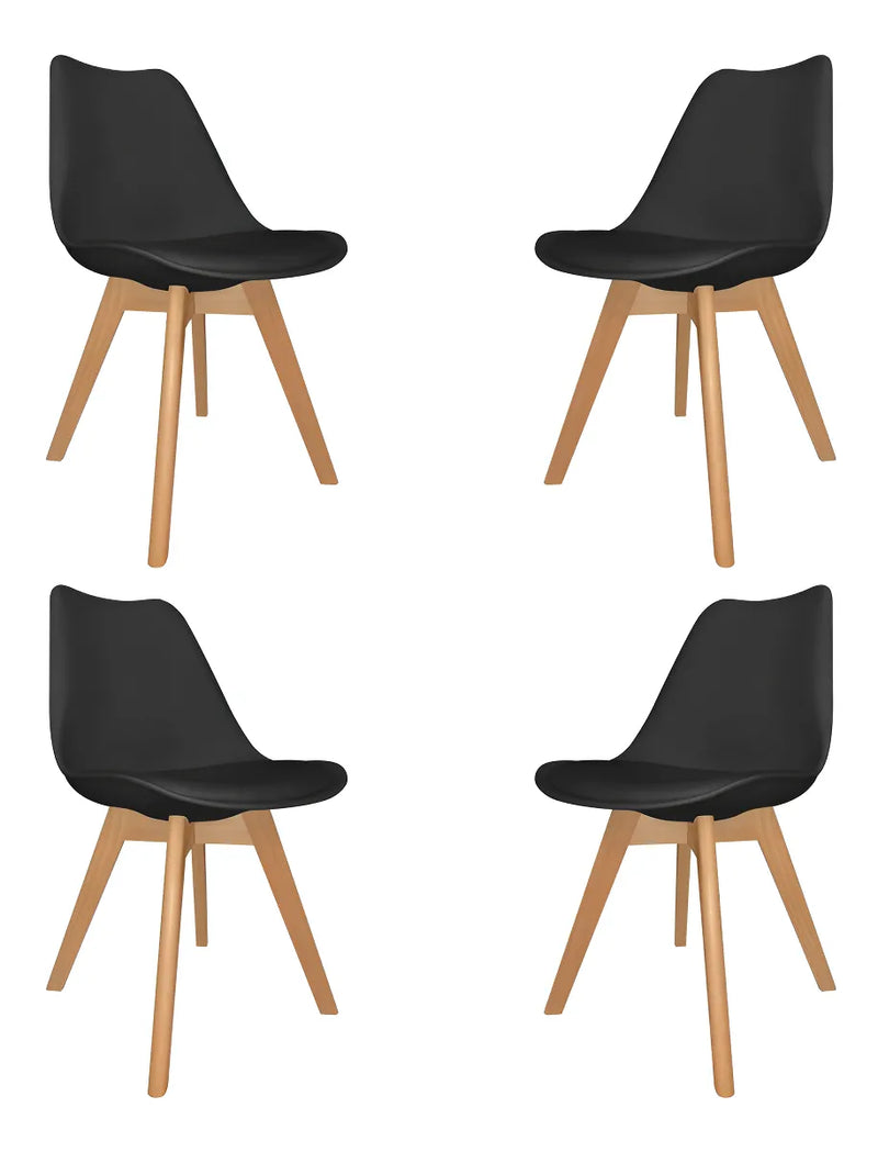 Set x4 Sillas Comedor Nórdicas Tapizadas – Estilo Tulip, Interior y Exterior (ENVÍO GRATIS)