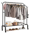 Perchero Metálico Móvil de Doble Barral – 110 × 150 cm (ENVÍO GRATIS)