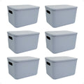 Set X6 Canastos Organizadores Con Tapa Caja 26x18x16 Moderna (ENVÍO GRATIS)