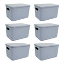 Set X6 Canastos Organizadores Con Tapa Caja 26x18x16 Moderna (ENVÍO GRATIS)