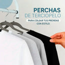 Set de 100 Perchas Aterciopeladas Antideslizantes – Ultra Finas Ahorra Espacio (ENVÍO GRATIS)