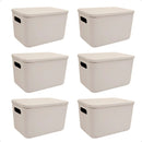 Set X6 Canastos Organizadores Con Tapa Caja 26x18x16 Moderna (ENVÍO GRATIS)