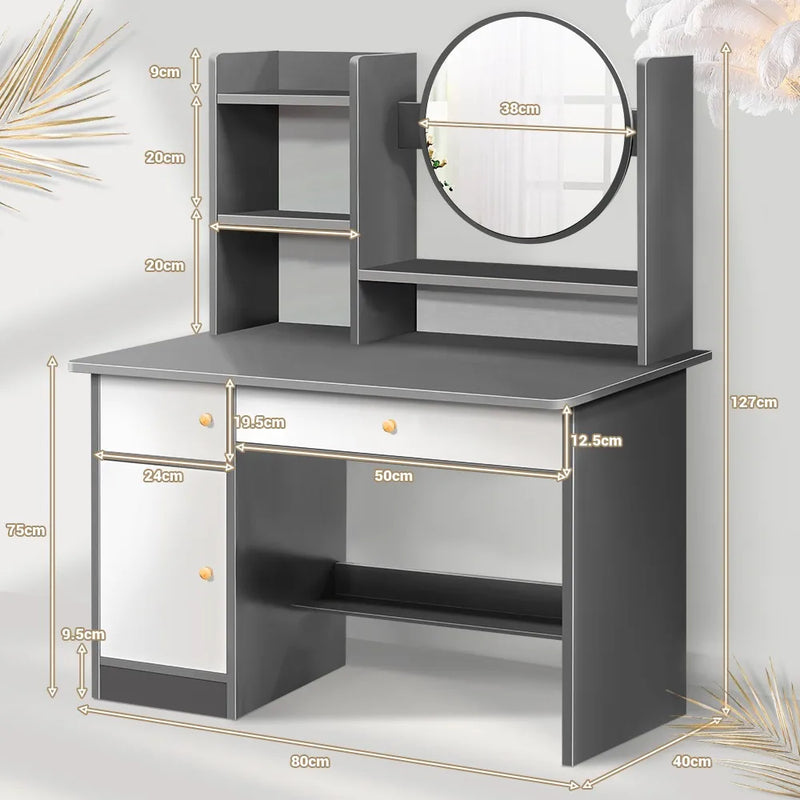 Tocador Con Espejo, Con Armarios y Cajones