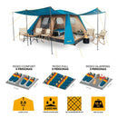 Carpa de Camping 8 Personas con Techo Largo – Impermeable y 2 Habitaciones (ENVÍO GRATIS)