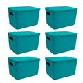 Set X6 Canastos Organizadores Con Tapa Caja 26x18x16 Moderna (ENVÍO GRATIS)