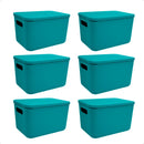 Set X6 Canastos Organizadores Con Tapa Caja 26x18x16 Moderna (ENVÍO GRATIS)