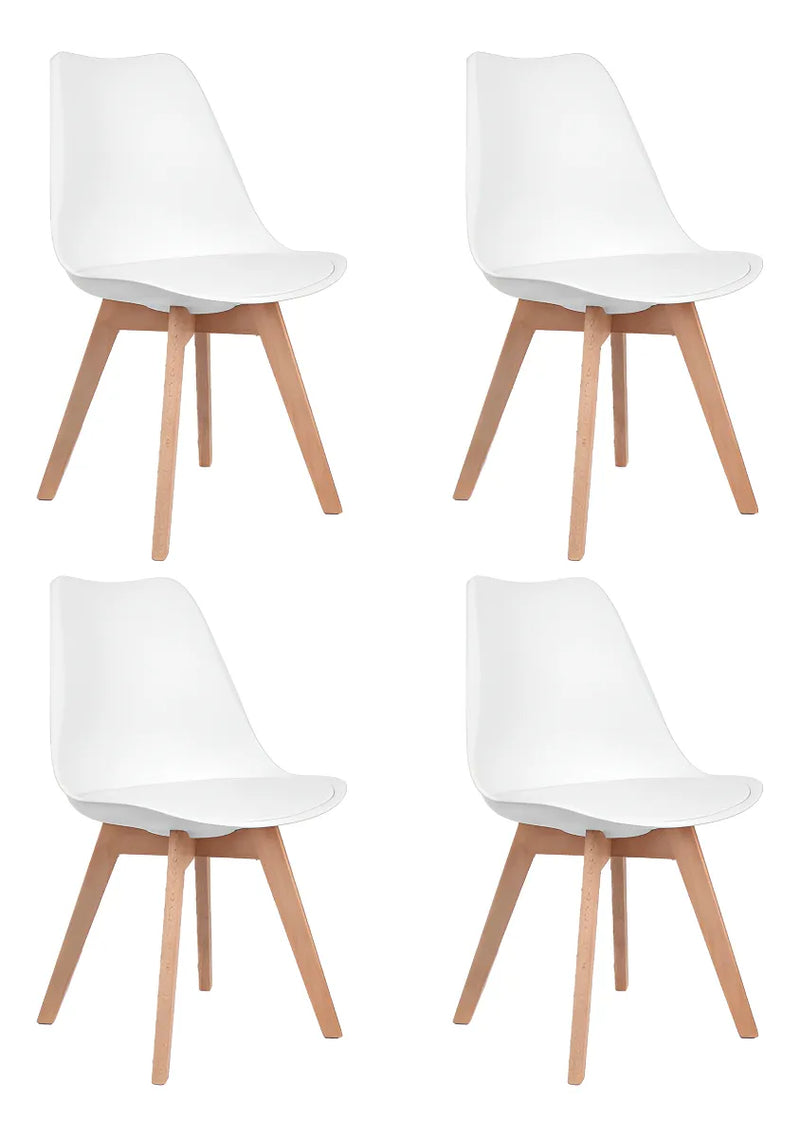 Set x4 Sillas Comedor Nórdicas Tapizadas – Estilo Tulip, Interior y Exterior (ENVÍO GRATIS)