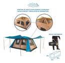 Carpa de Camping 8 Personas con Techo Largo – Impermeable y 2 Habitaciones (ENVÍO GRATIS)
