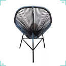 Kit 2 Sillas Balcón Fibra Sintética Negra Hogar y Jardín