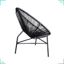 Kit 2 Sillas Balcón Fibra Sintética Negra Hogar y Jardín