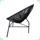 Kit 2 Sillas Balcón Fibra Sintética Negra Hogar y Jardín