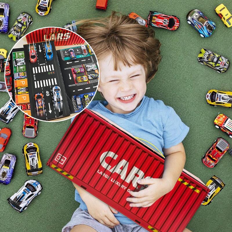 Mini Autitos De Juguete (48 Piezas) Con Organizador Y Mapa (ENVÍO GRATIS)