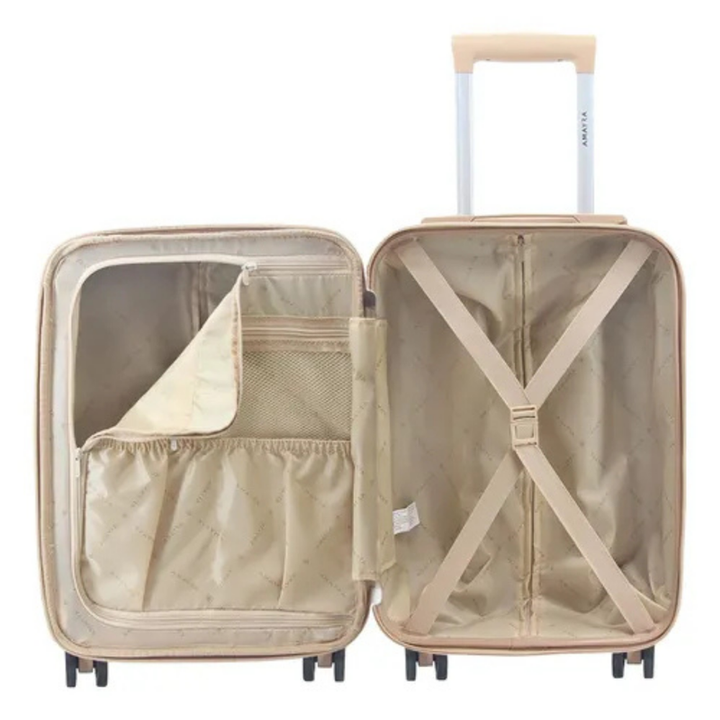 (Promoción 🔥) Valija Carry On Para Cabina Viaje Avión Equipaje Mujer 20 Pulgadas Reforzada 4 Ruedas 360°